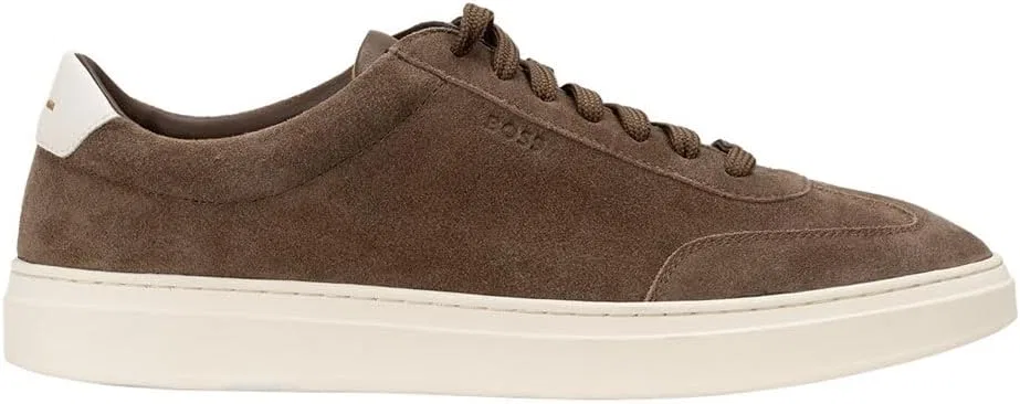 Мужские замшевые кроссовки BOSS Kieran Tenn с резиновой подошвой, размер, Medium Beige