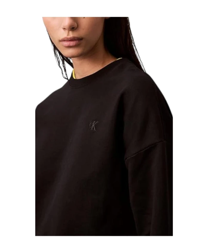 Черная толстовка с тканой этикеткой Calvin Klein, черный — фото 2
