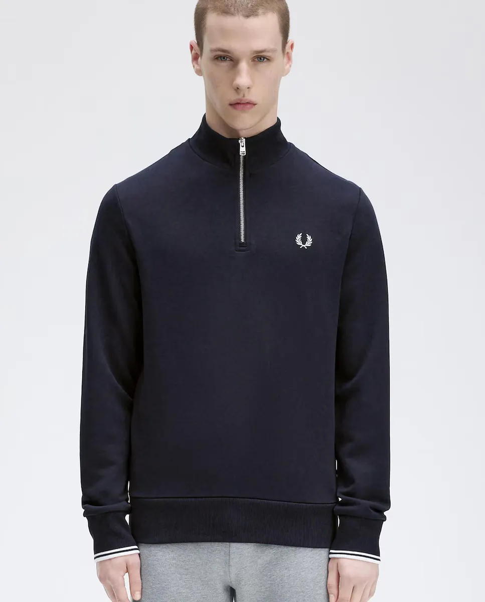 

Мужская толстовка с застежкой-молнией и кантом Fred Perry, темно-синий