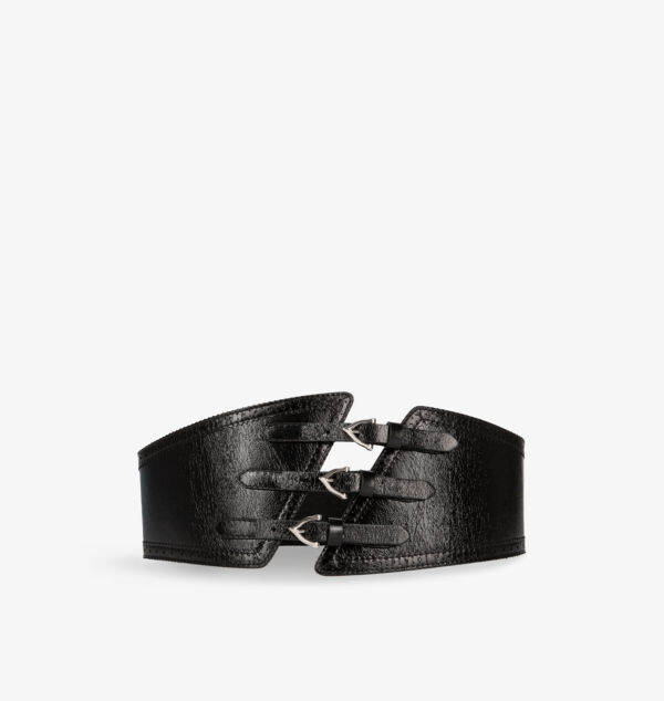 

Широкий кожаный ремень The Kooples, черный