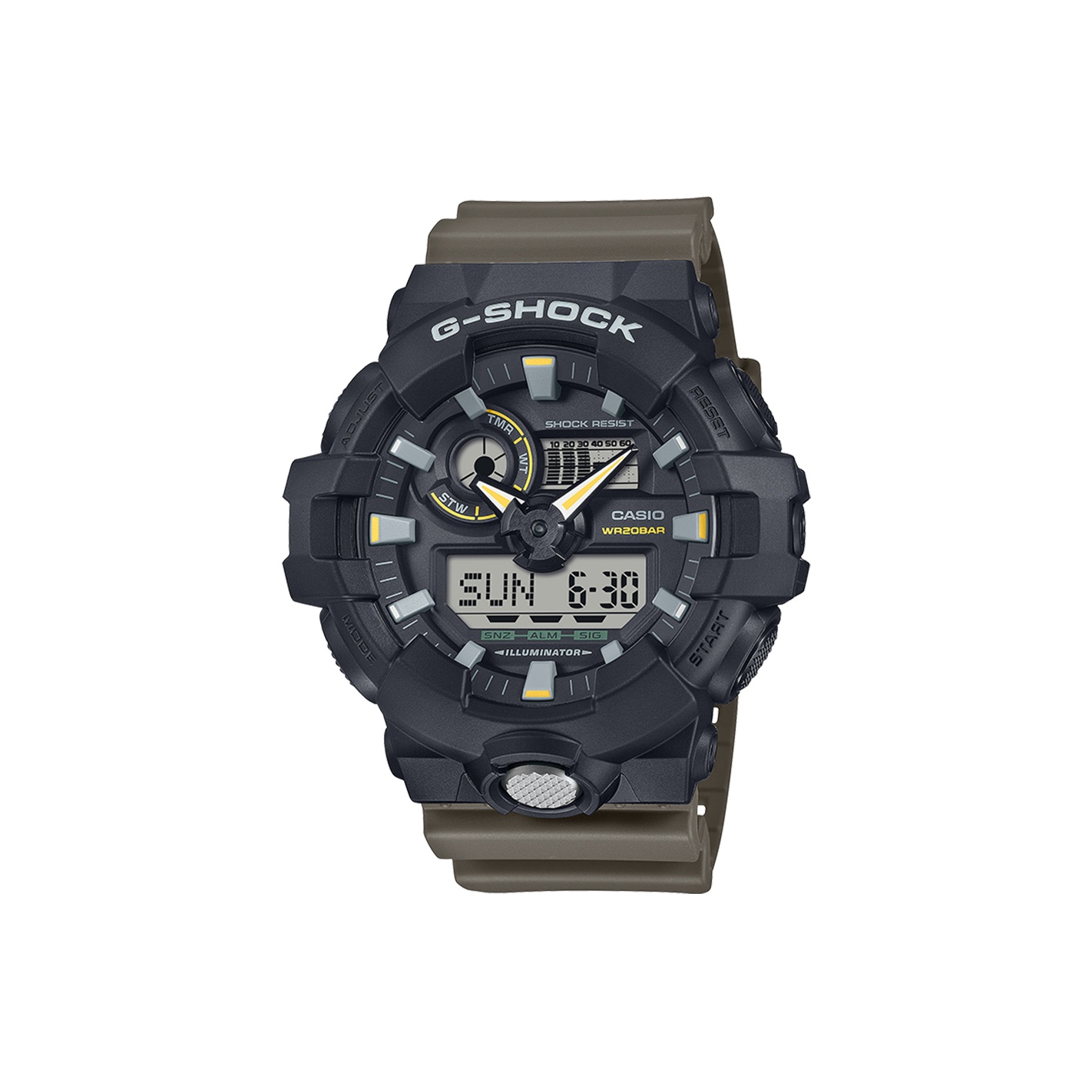 

CASIO Мужские часы GA-710TU-1A3PR Black с жидкокристаллическим/аналоговым двойным дисплеем