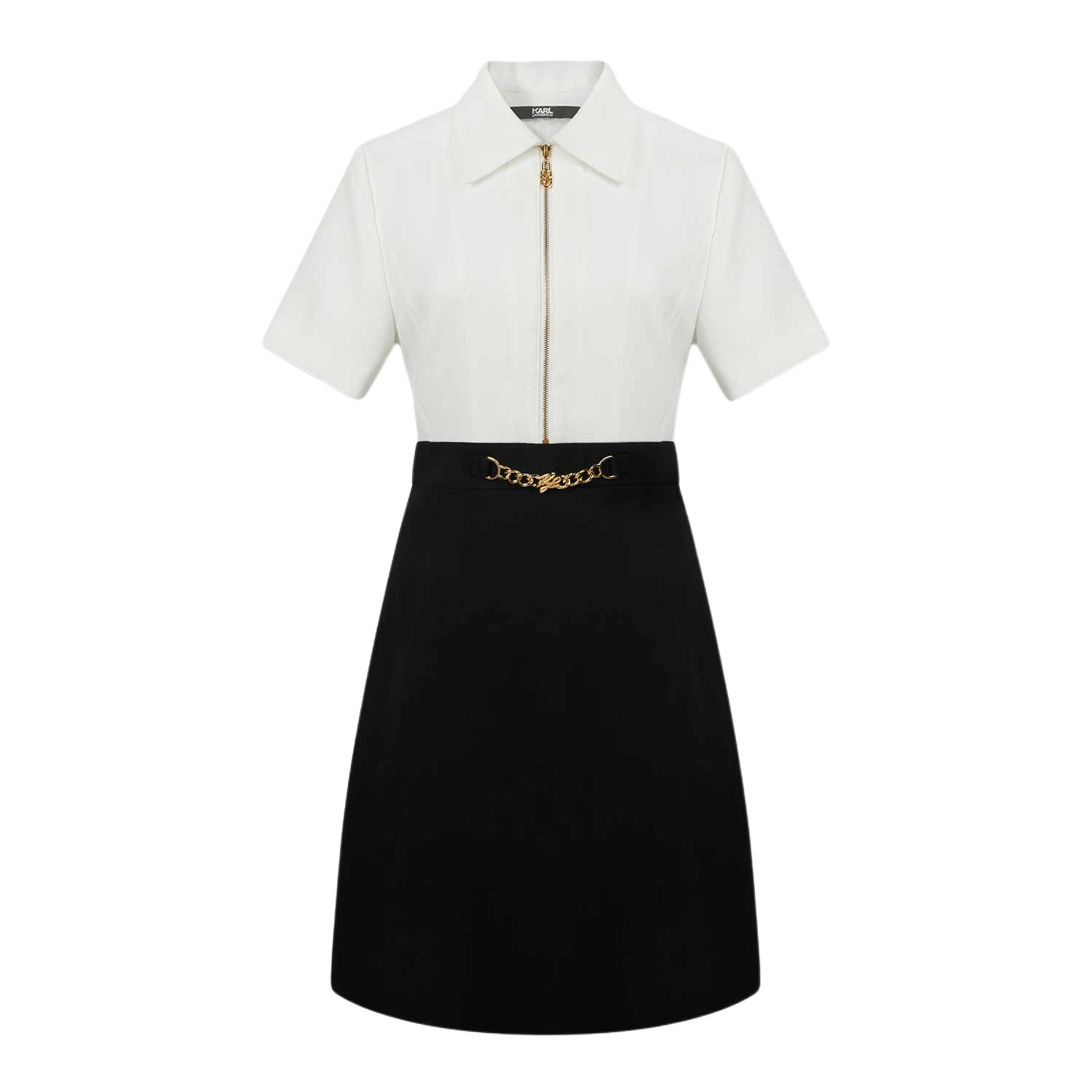 

KARL LAGERFELD / Karl Lagerfeld Jeans Женское платье Karl Lagerfeld SS23 с коротким рукавом черное белое