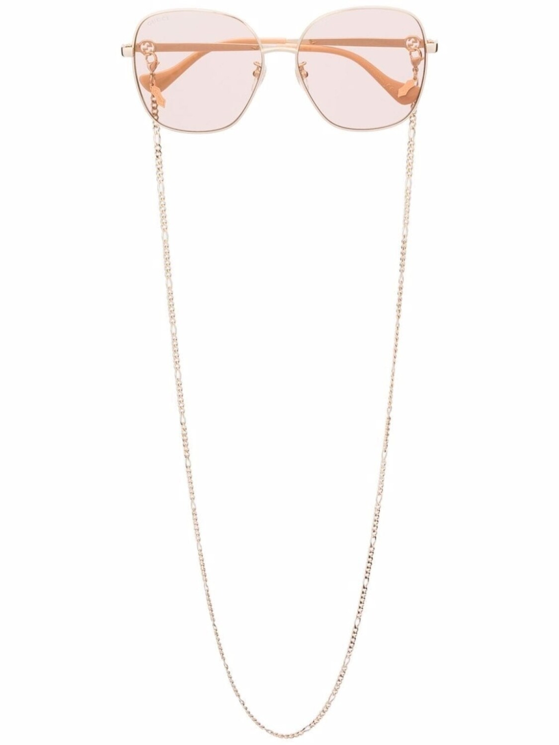 

Gucci Eyewear солнцезащитные очки в массивной оправе, золотистый