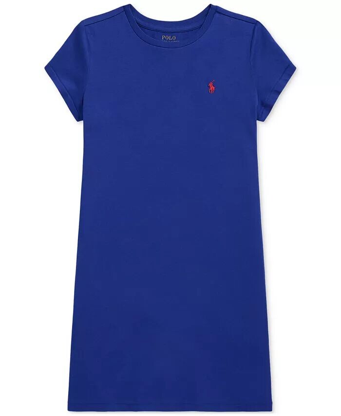 

Платье-футболка из хлопкового джерси для больших девочек Polo Ralph Lauren, фиолетовый