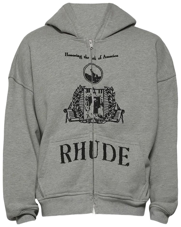 

Худи на молнии Rhude Youth Of America, серый
