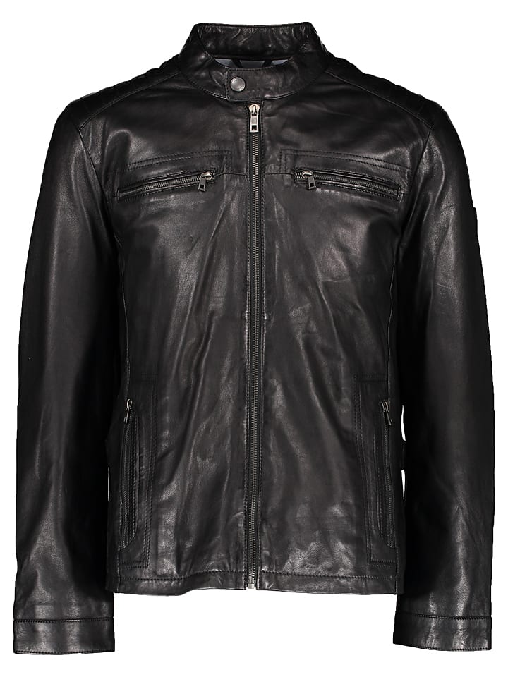 

Bugatti Черная кожаная куртка