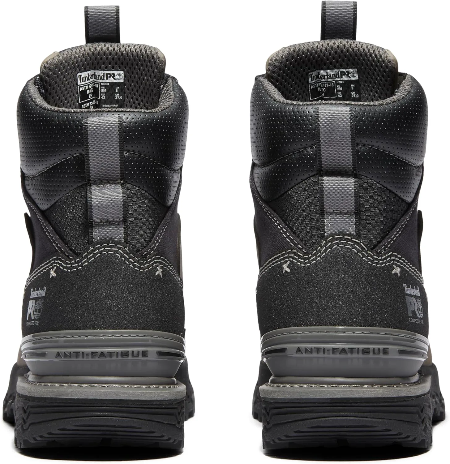 Мужские ботинки Timberland PRO 6 Boondock Ultralight с композитным носком, водонепроницаемые и противоскользящие, серый/черный — фото 4
