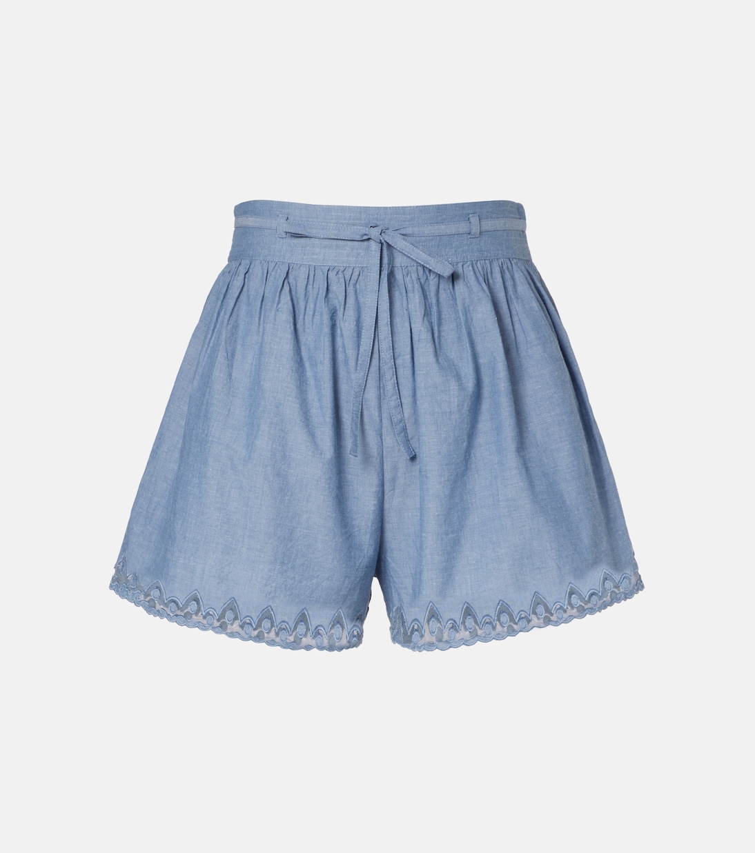 

Шорты хлопковые с кружевной отделкой Elowen Ulla Johnson, Chambray