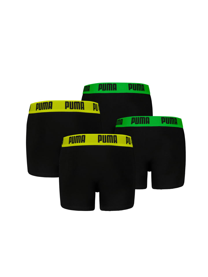 Puma Боксерские шорты для мальчиков, повседневные, базовые, 4 шт., черный, комплект — фото 2
