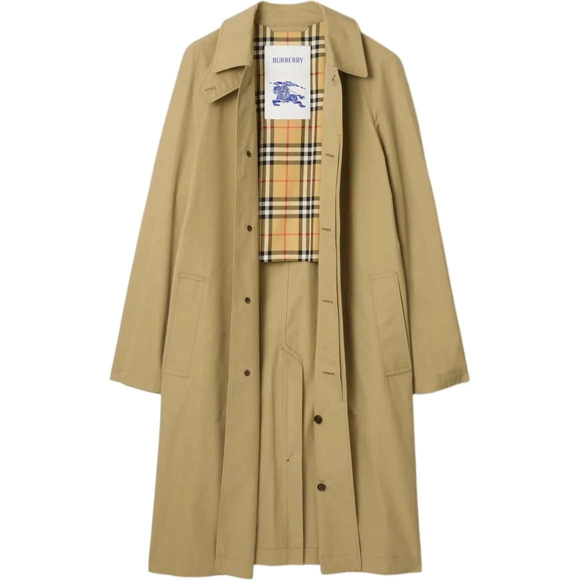 Пальто Burberry однобортное, светло-бежевое — фото 3