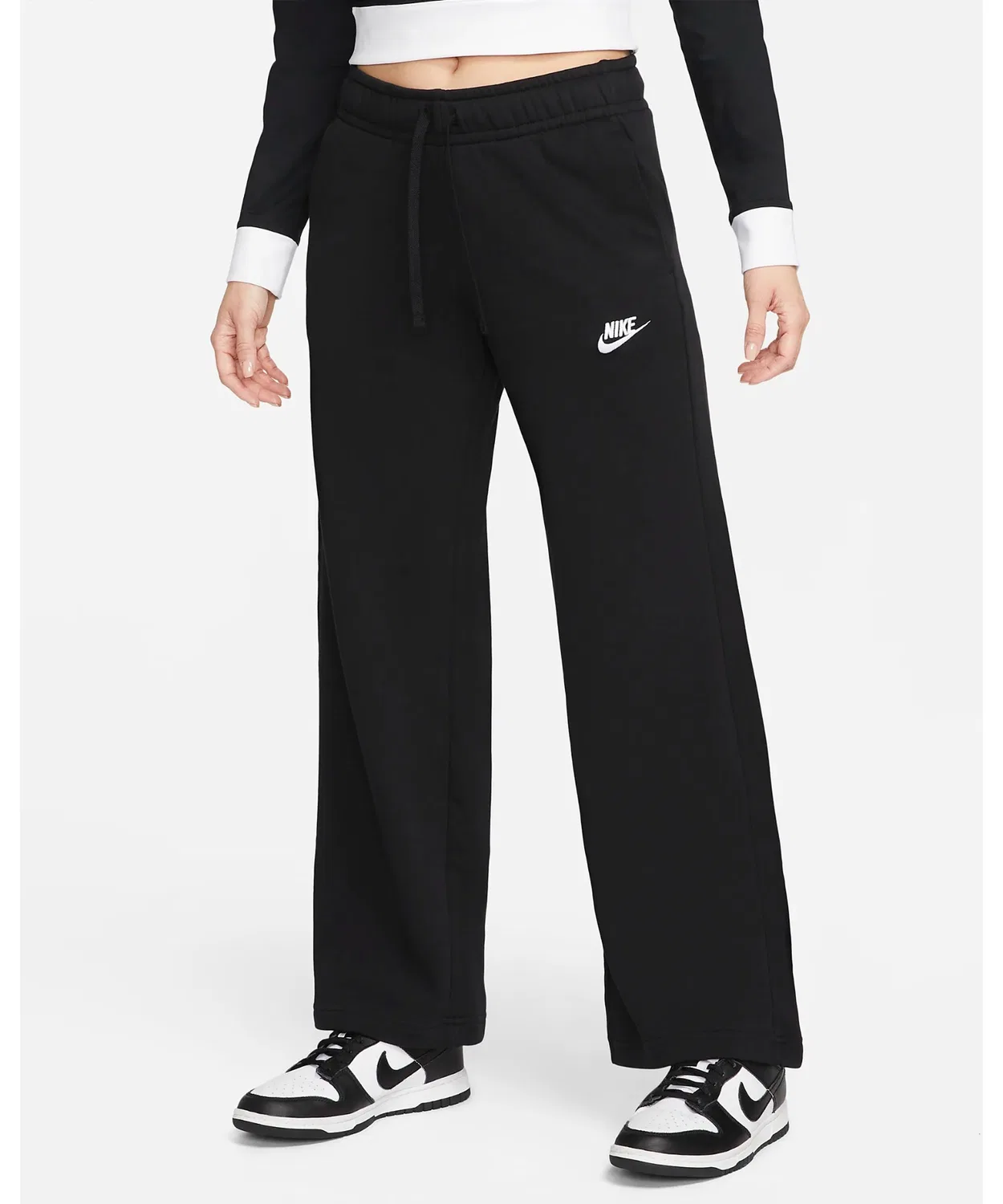 Спортивные штаны Nike Club Fleece Wide, чёрные — фото 3