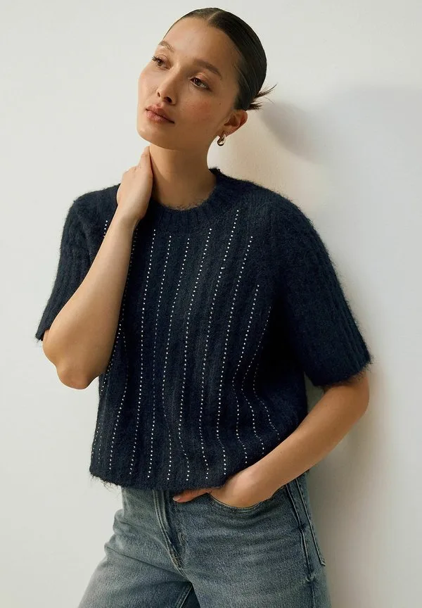 Футболка с круглым вырезом и принтом, стандартного кроя Next, Navy Blue Gem