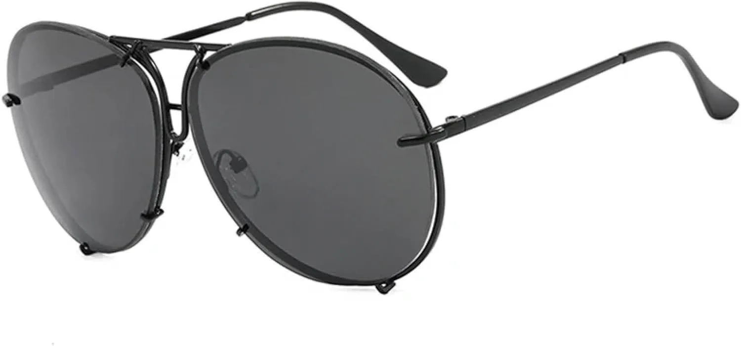 

Большие солнцезащитные очки для мужчин, винтажные градиентные очки для активного отдыха, модные разноцветные солнцезащитные очки для женщин TKKTLLT, Black-black