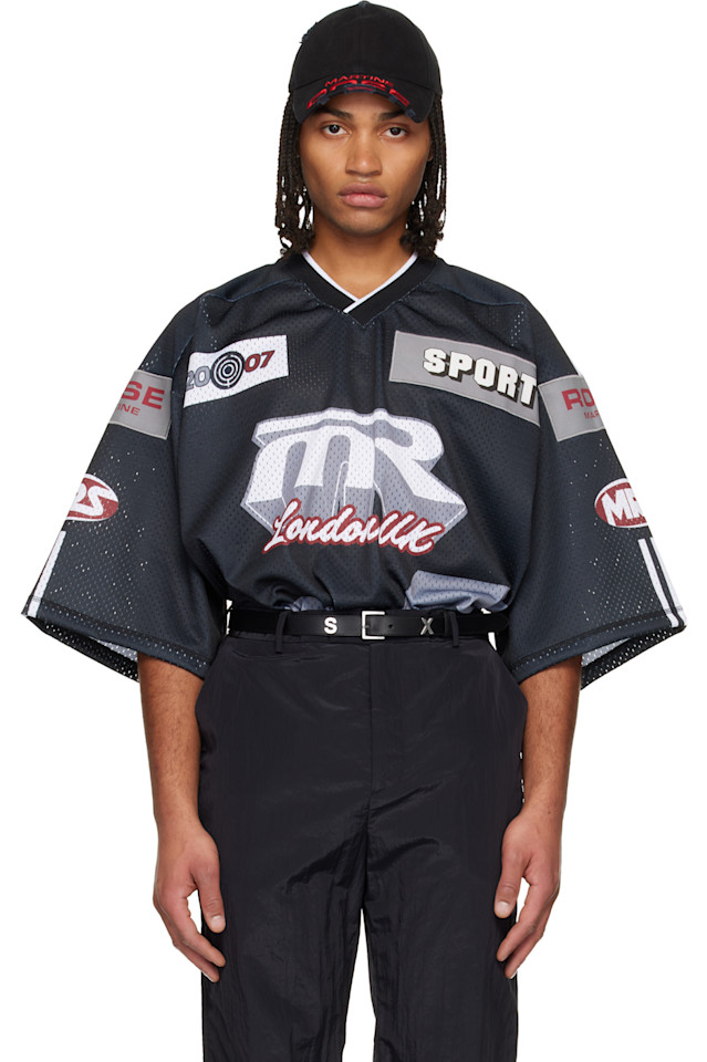 

Martine Rose Серая хоккейная футболка оверсайз