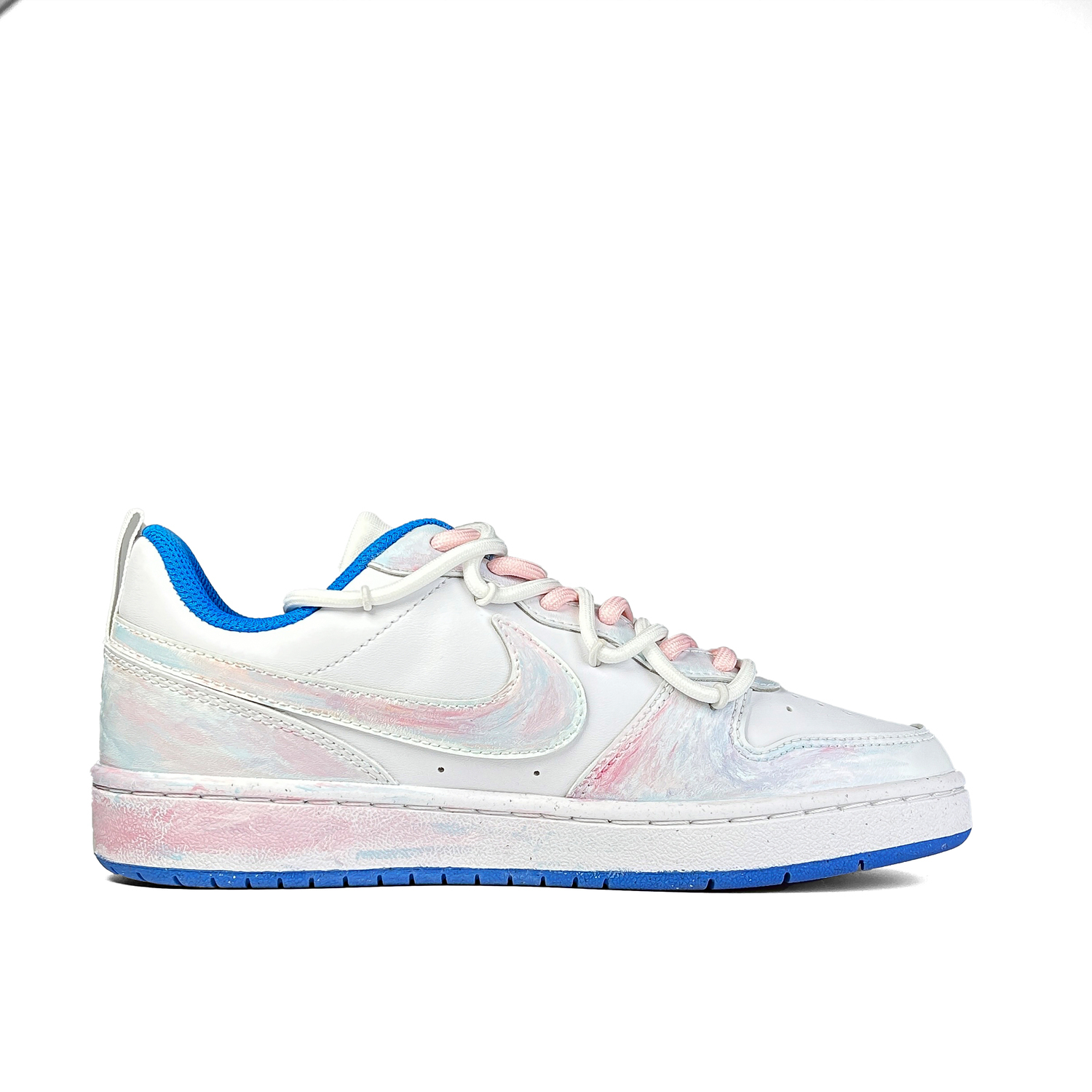 Nike Court Borough Dream Stars нескользящие низкие детские скейтбординговые кроссовки White Blue Pink для подростков — фото 4