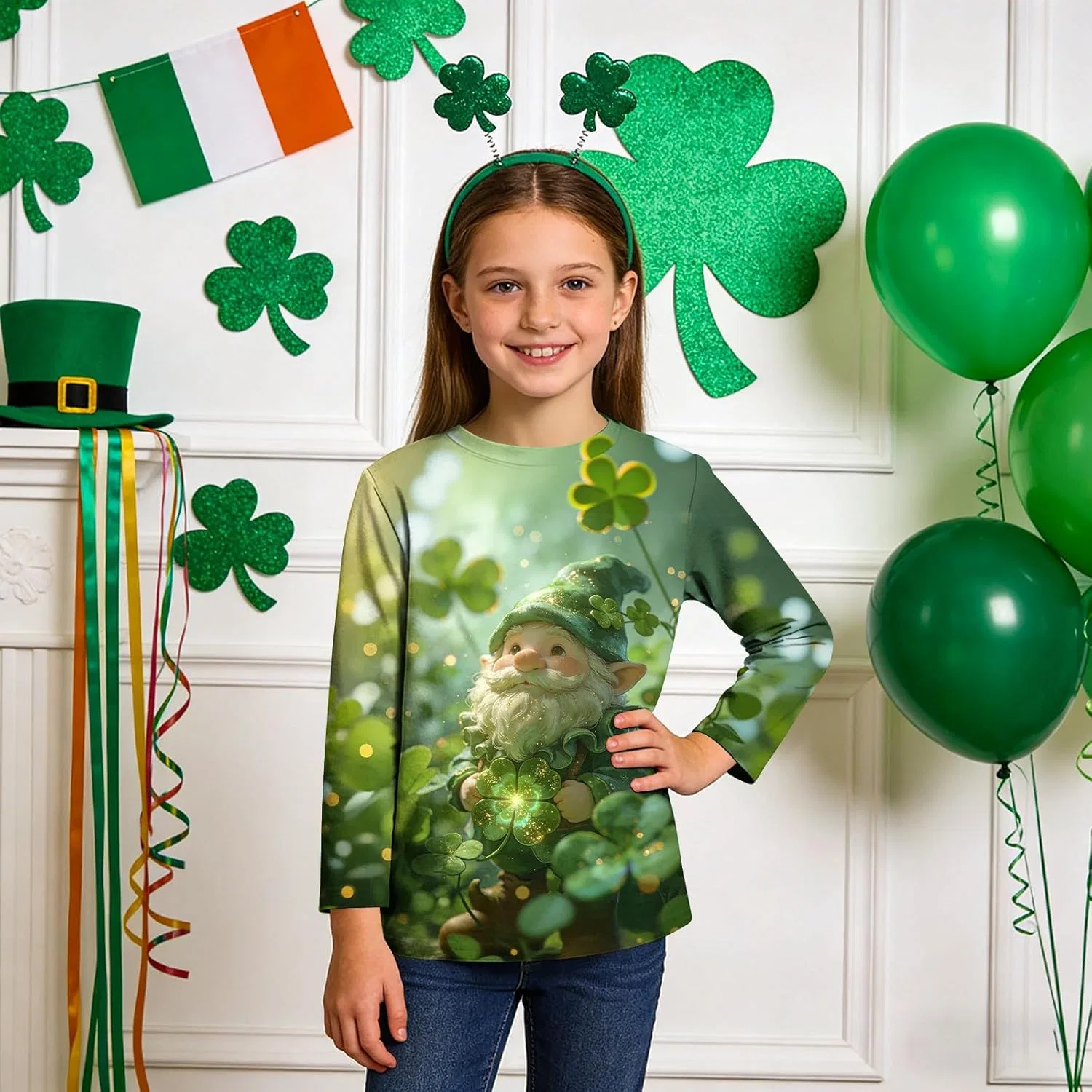 Футболка с принтом Shamrock, Zzalalana, мультиколор 12, 3-12 лет — фото 3