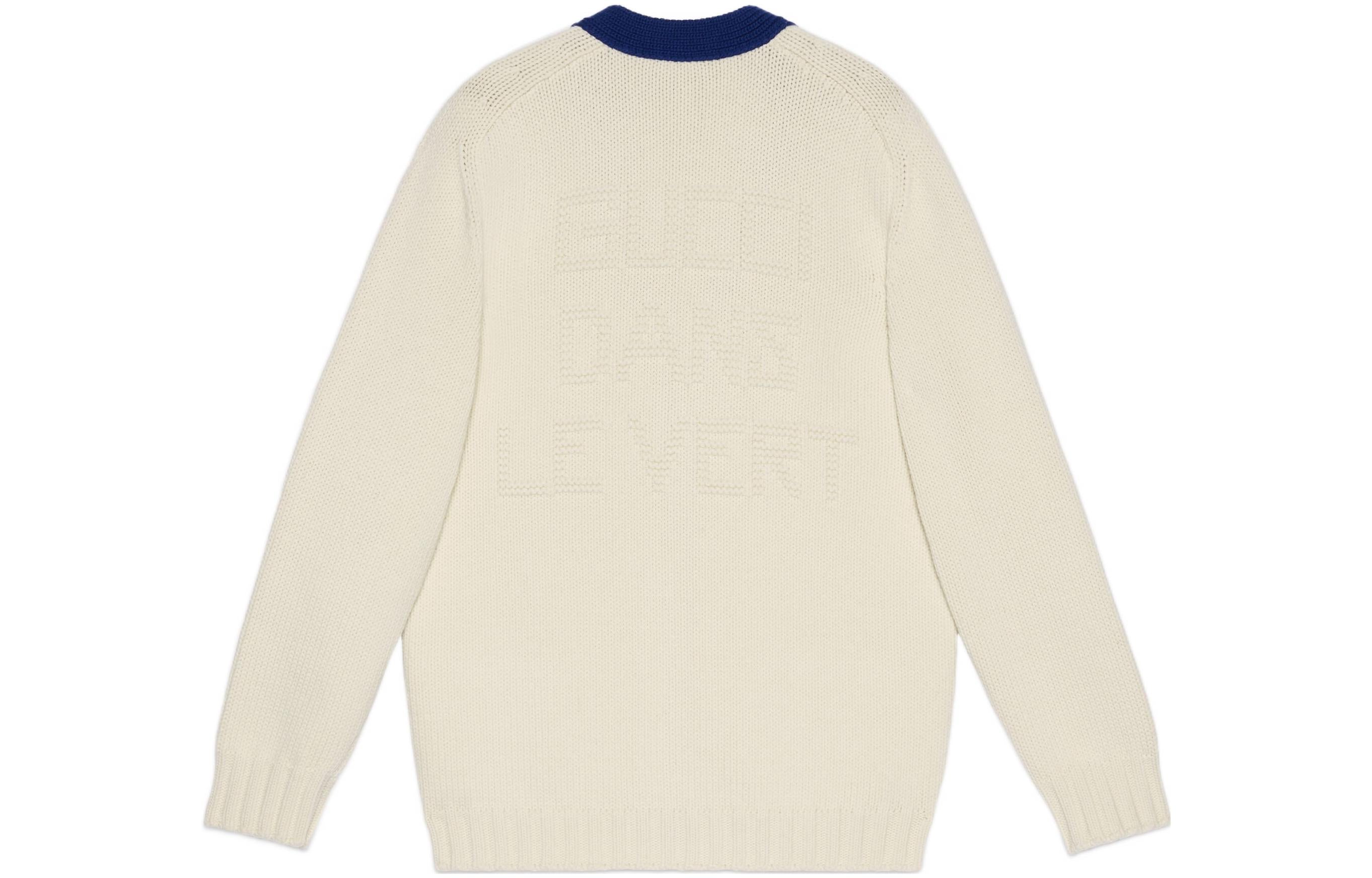 Кардиган Gucci Wool Cardigan 'Ivory Blue', белый — фото 2