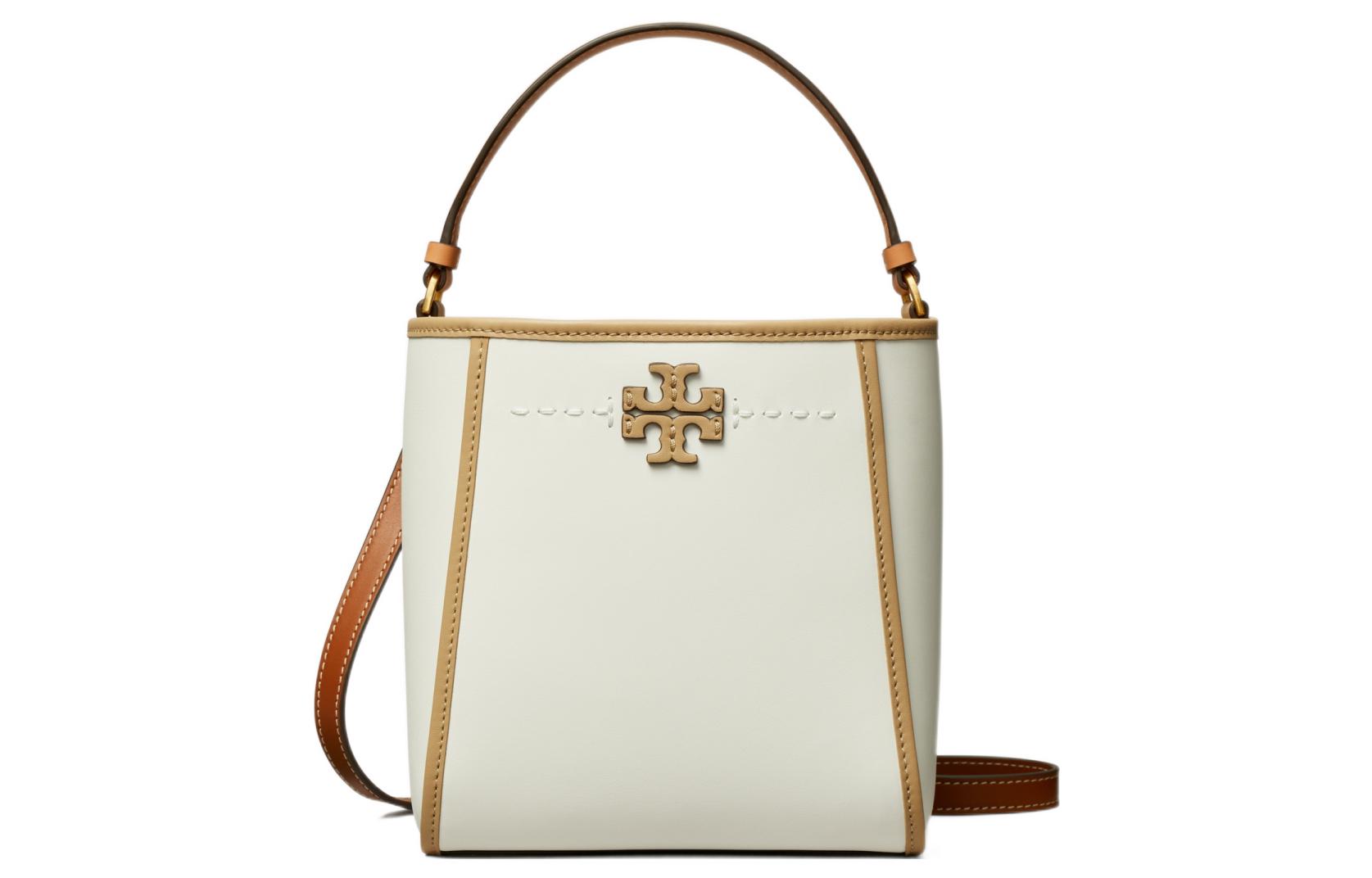 

Сумка-ведро из кожи Макгроу Трампетс женская белая TORY BURCH