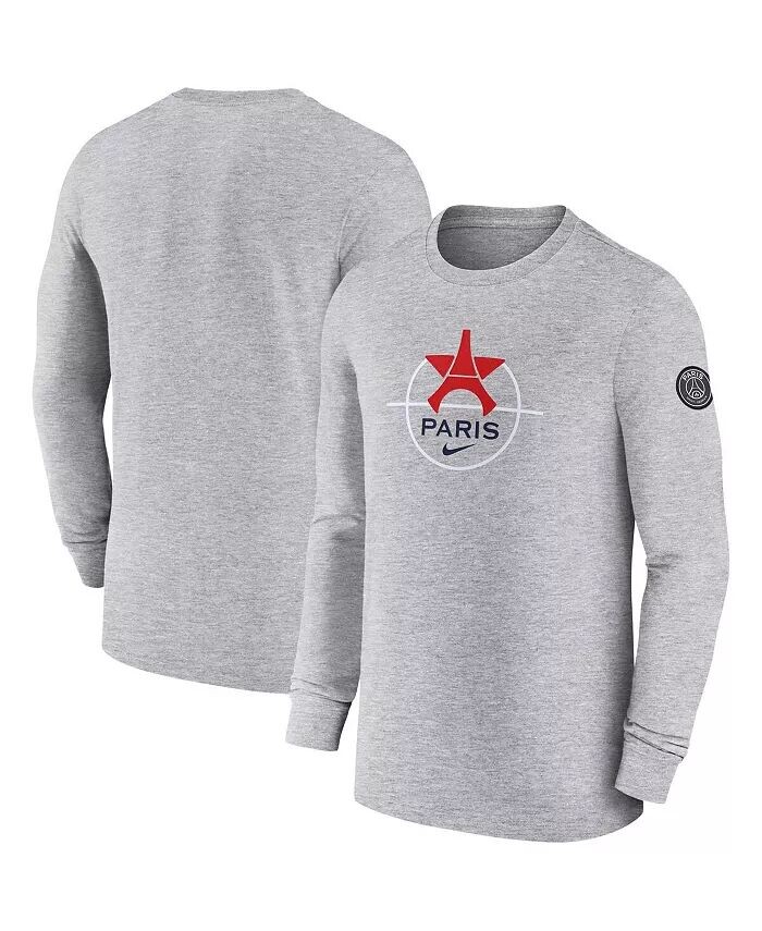 

Футболка мужская с длинным рукавом Paris Saint-Germain Knockout, серая, цвет Heather Grey Nike