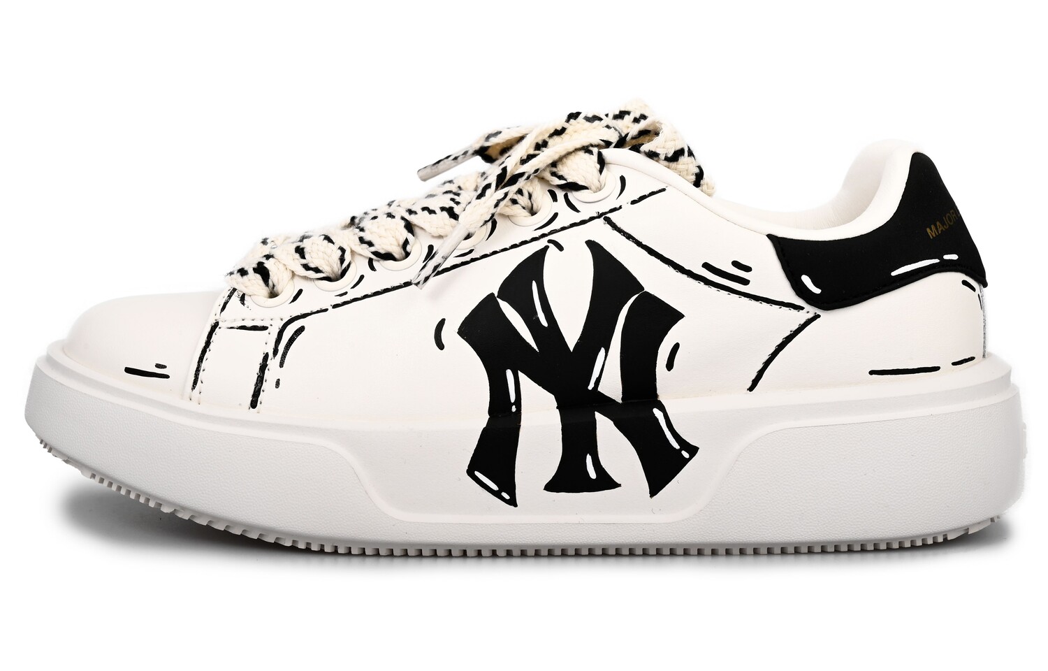 

Кроссовки MLB Chunky Classic Skateboarding Shoes Unisex Low-top Beige/black, бежевый/черный