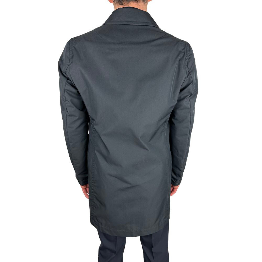 

Aquascutum Элегантный однобортный мужской плащ, синий