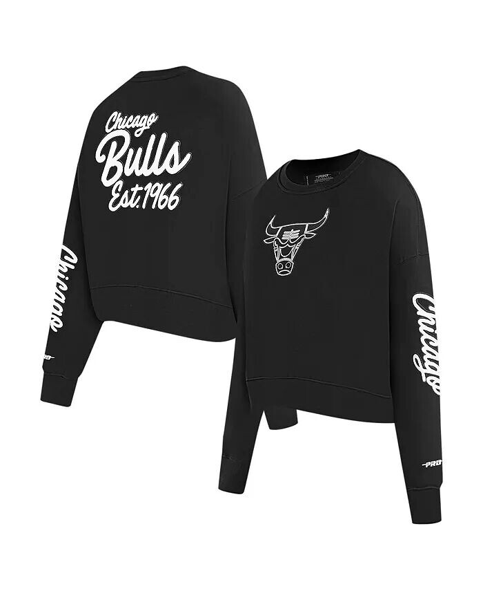 

Женская черная укороченная толстовка Chicago Bulls Paint The City Pro Standard
