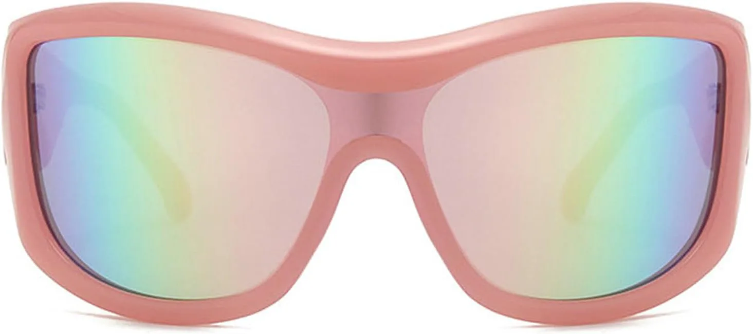 

Солнцезащитные очки Willochra Oversized для женщин и мужчин в стиле Y2K, обтекаемые, квадратные, с градиентным переходом цвета, в стиле хип-хоп, F27, Pink