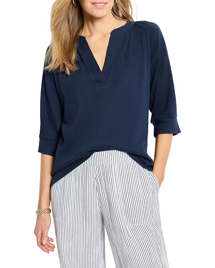 

Топ NIC+ZOE Crinkle Knit Cafe Top, цвет Dark Indigo