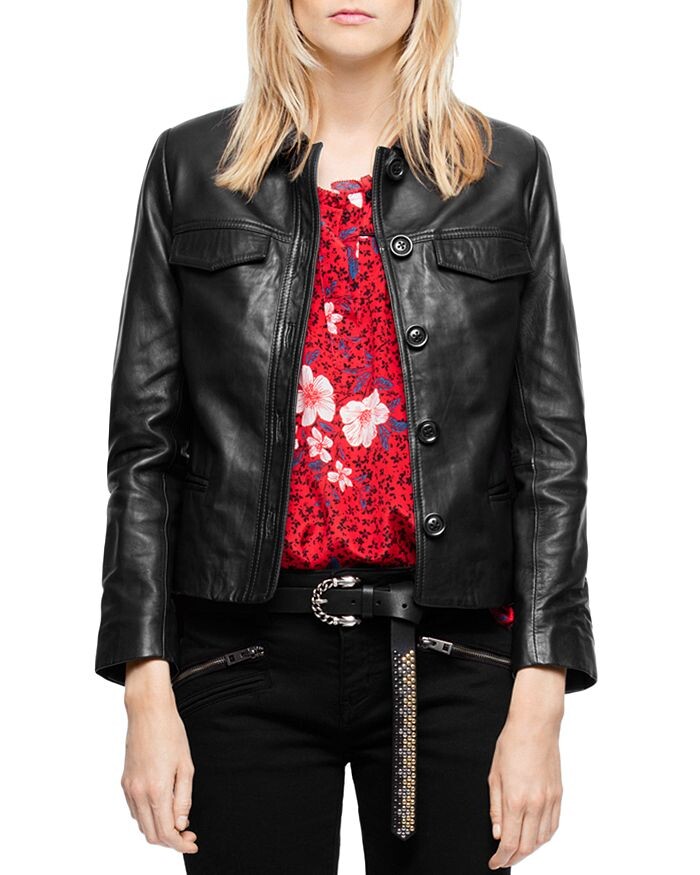 

Кожаная куртка на пуговицах Zadig & Voltaire Liam, черный