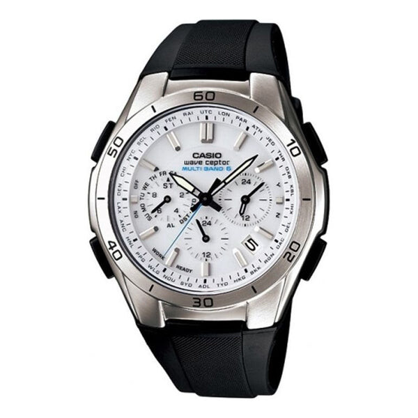 

Часы Men's CASIO Wave Ceptor Solar power Watch Stainless Steel Analog Mens, черный