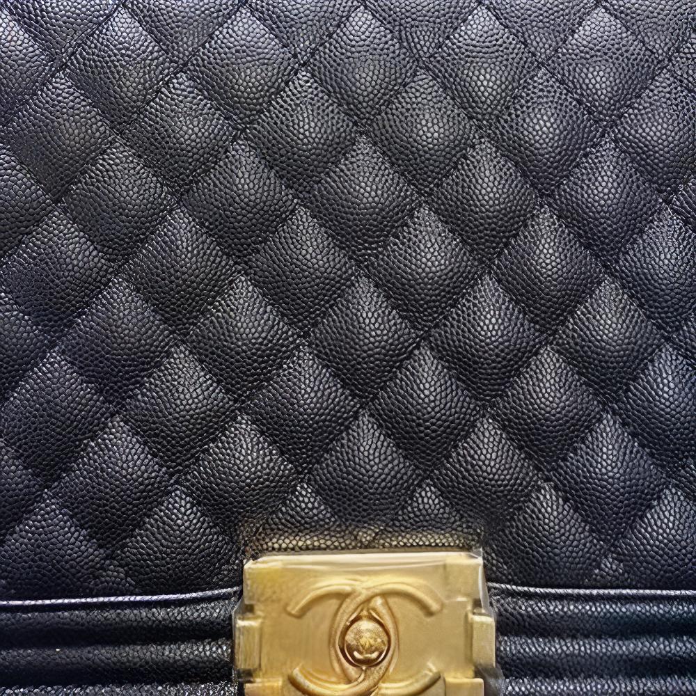 LEBOY Зернистая Кожаная Сумка Через Плечо, Кроссбод Тубэ Женская Черная CHANEL — фото 4