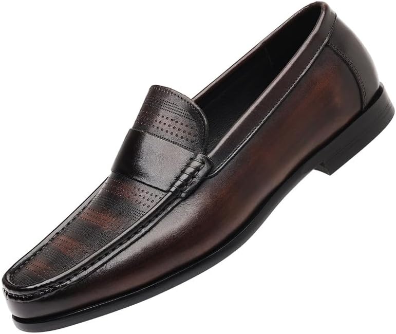 

Мужские кожаные лоферы Santimon Penny - слипоны для повседневной носки, дышащие мокасины летом, удобные летние лодочные туфли для мужчин, Coffee