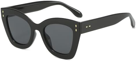 

Солнцезащитные очки 2027 года для женщин с защитой от УФ-излучения UV400, ретро-очки с заклепками, солнцезащитные очки для мужчин с градиентным покрытием MTZJH, Black Gray