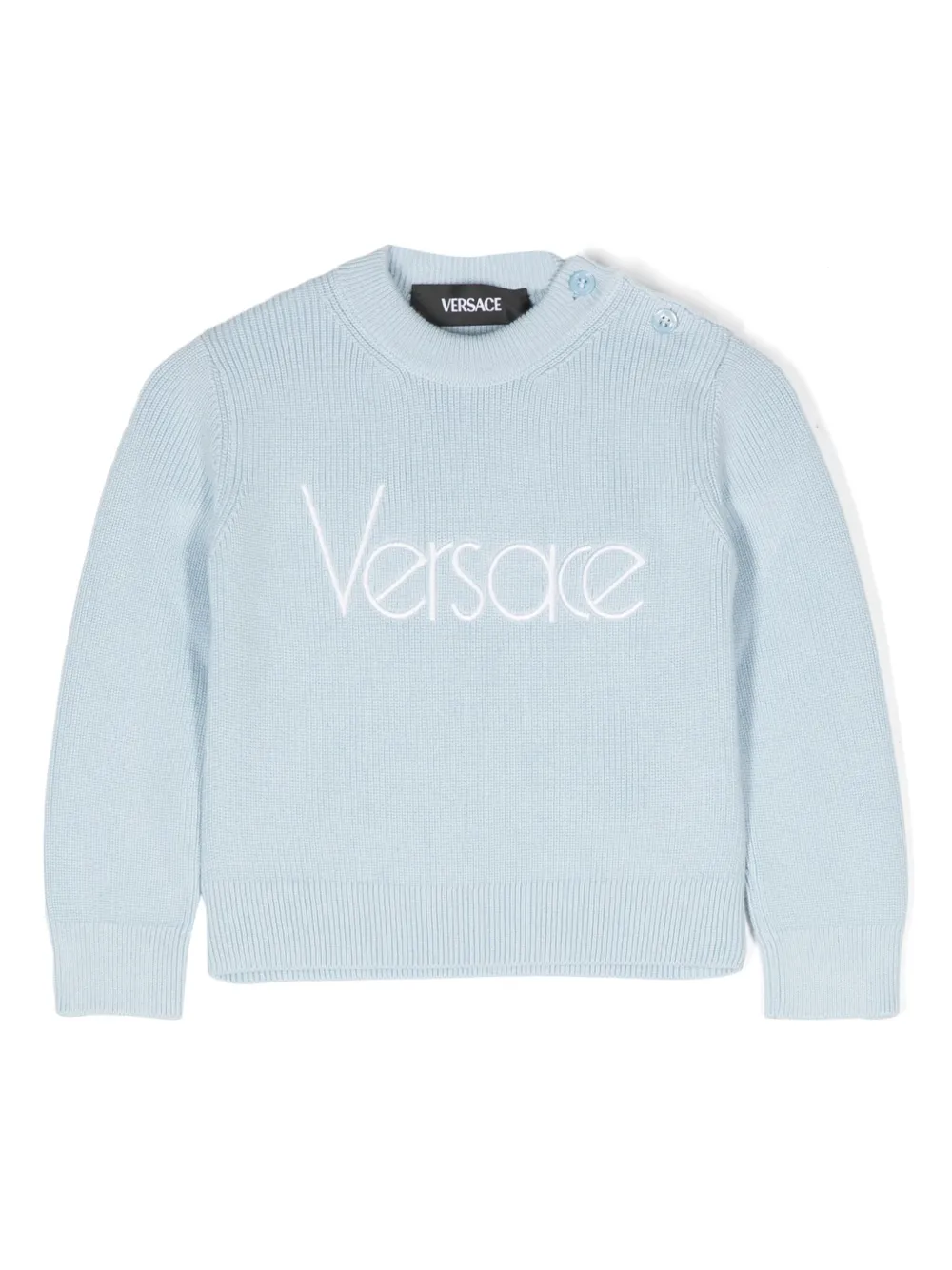 

Джемпер с вышитым логотипом Versace Kids, синий