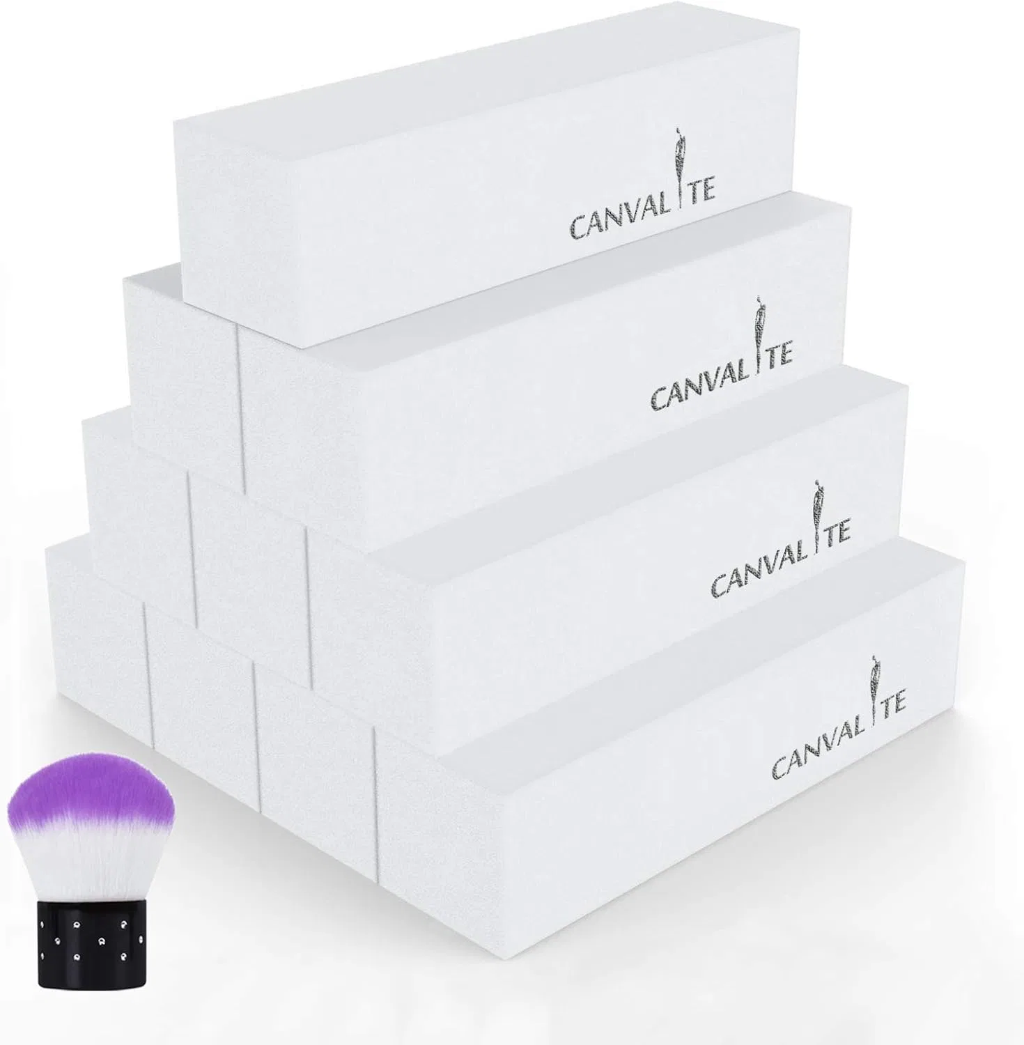 Набор белых шлифовальных блоков Canvalite для ногтей, 10 шт. Canvalite, White