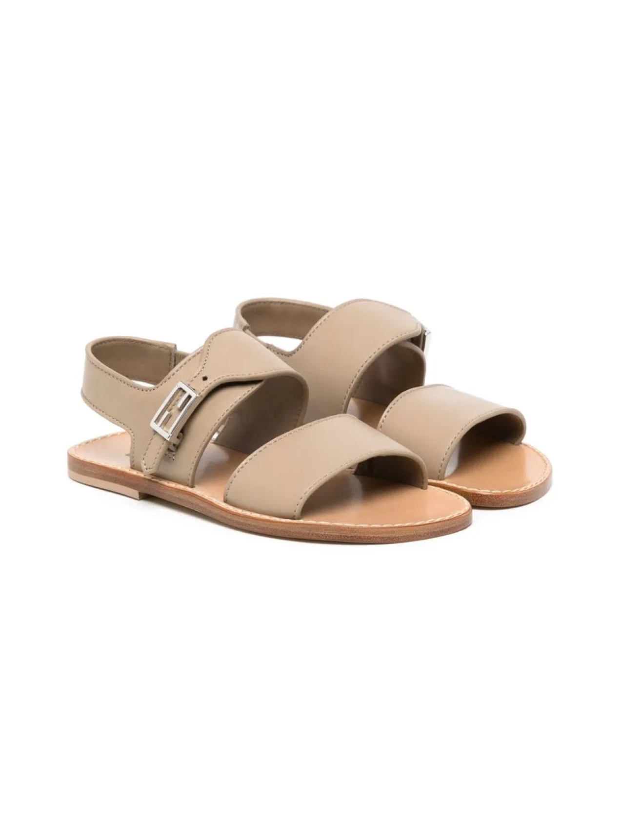 

Сандалии с пряжками Fendi Kids, коричневый