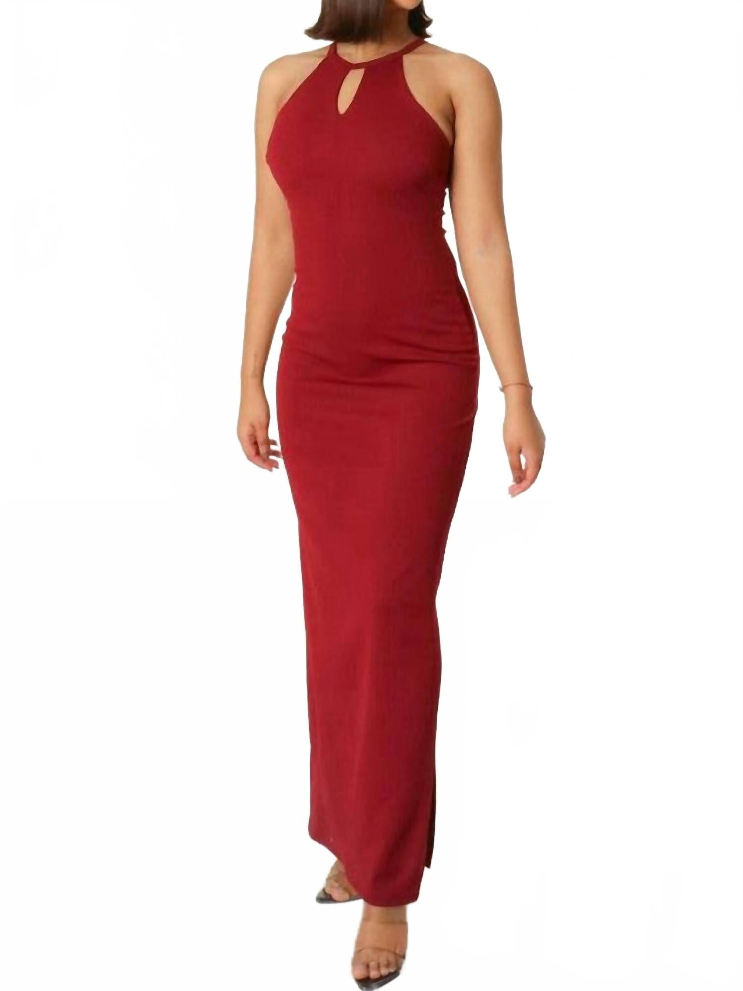 

Длинное облегающее платье из крепа винного цвета Jacaranda Living, Wine