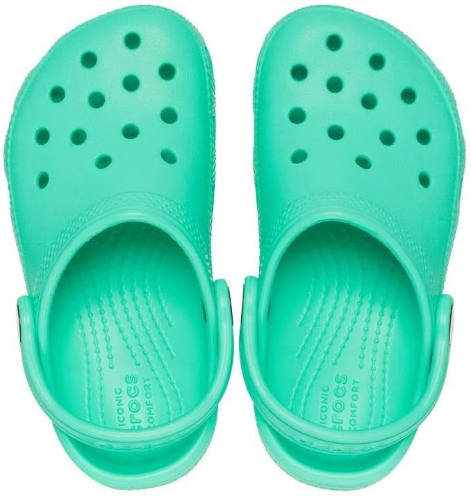 Детские кроксы Crocs Classic с блестками, Lagoon — фото 4