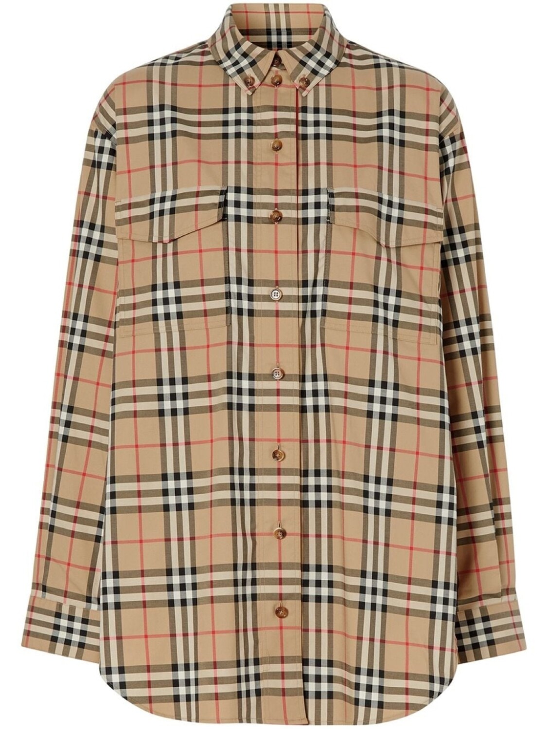 

Burberry рубашка оверсайз в клетку Vintage Check, нейтральный цвет