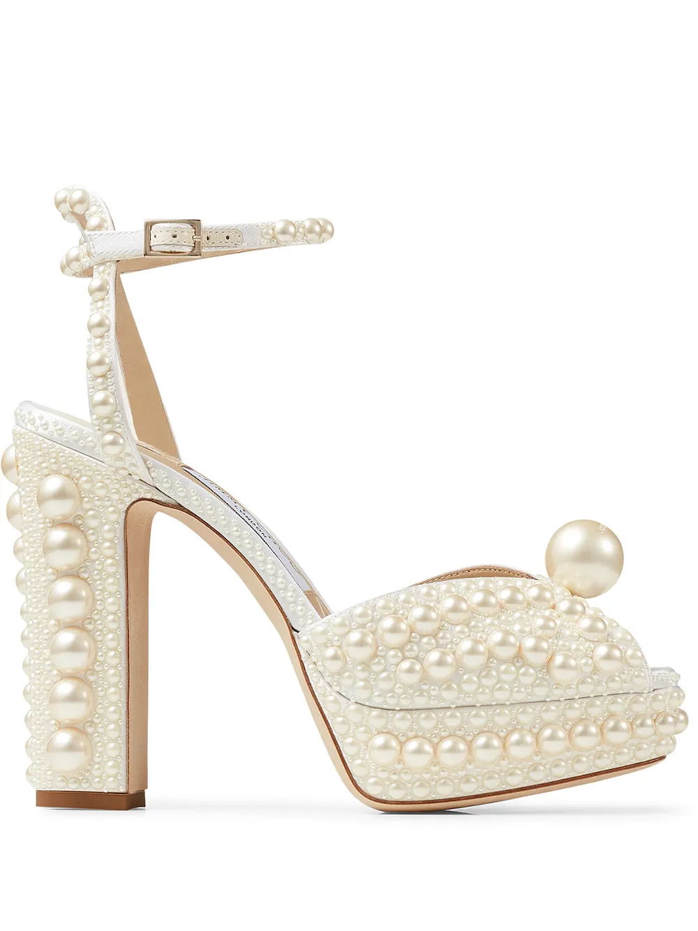 Босоножки Sacaria 120 на платформе JIMMY CHOO, белый