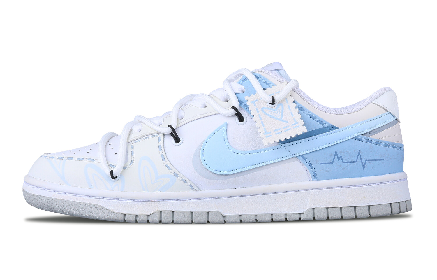 

Кроссовки Nike Dunk Skateboarding Shoes Men Low-top White/Royal Blue/Fern Green, синий/белый