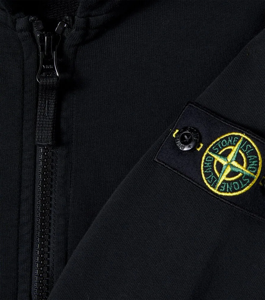 Толстовка на молнии из хлопкового трикотажа Compass Stone Island Junior, черный — фото 3