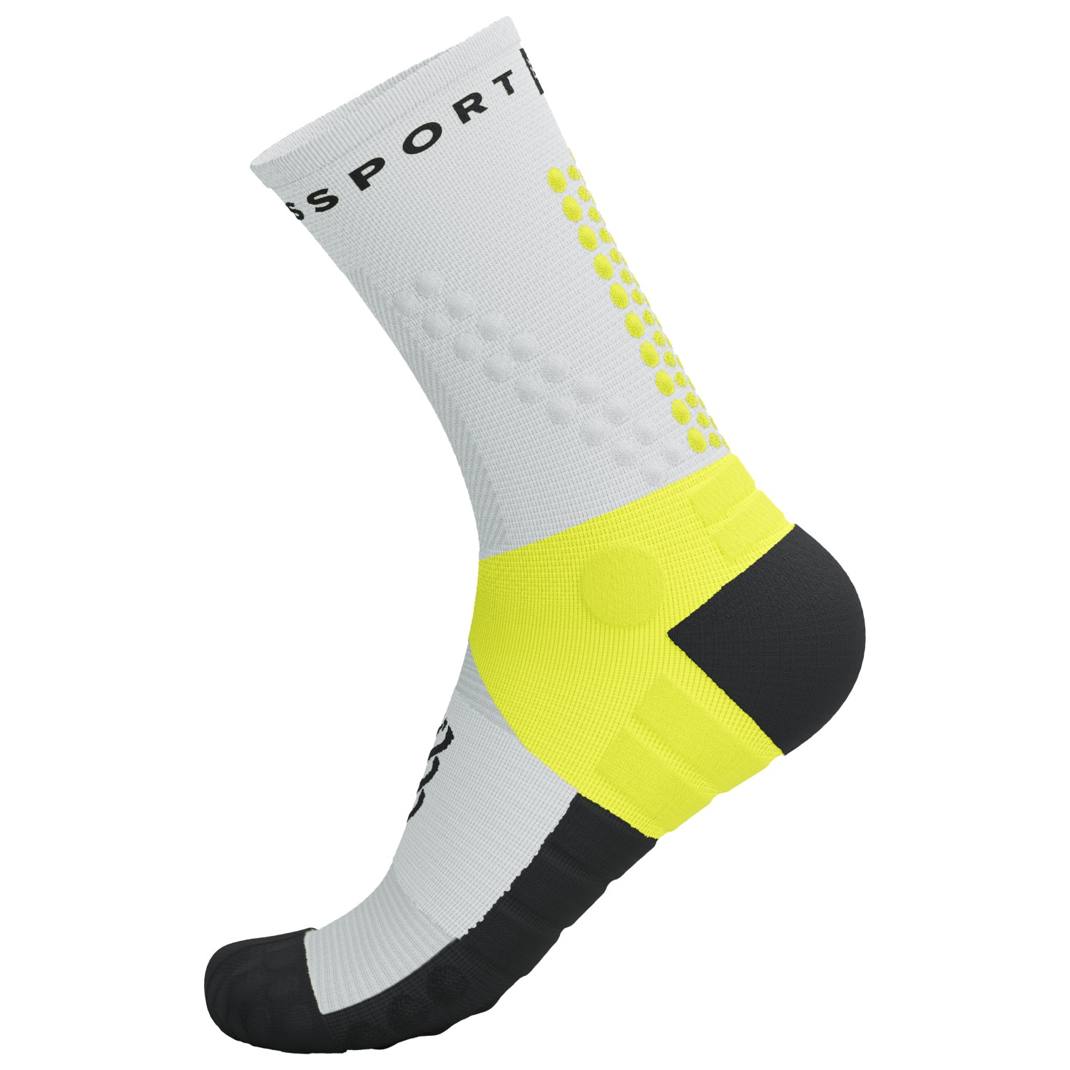 

Носки для бега Compressport Ultra Trail Socks V2.0, цвет White/Safe Yellow