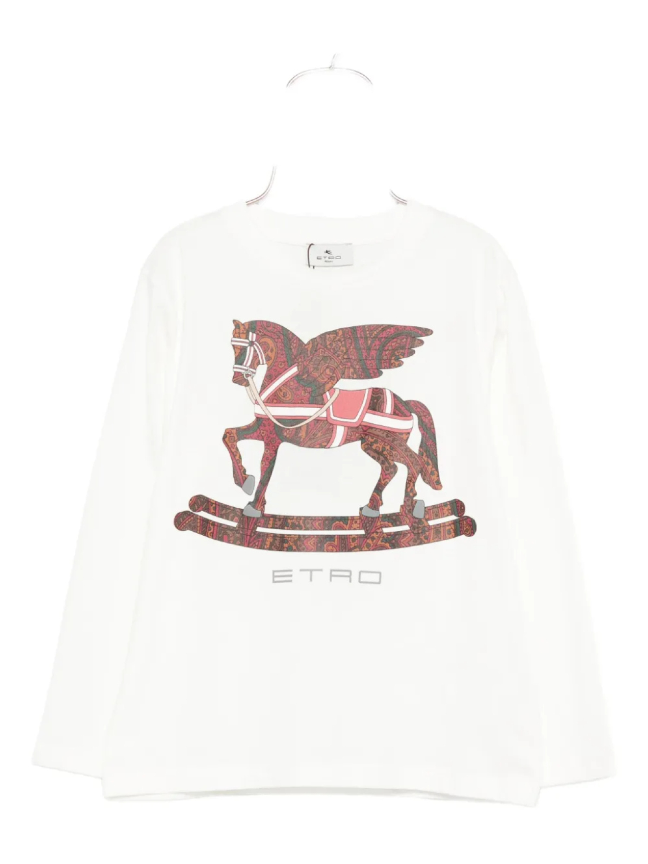 

Топ с длинными рукавами ETRO KIDS Pegaso с узором пейсли, белый