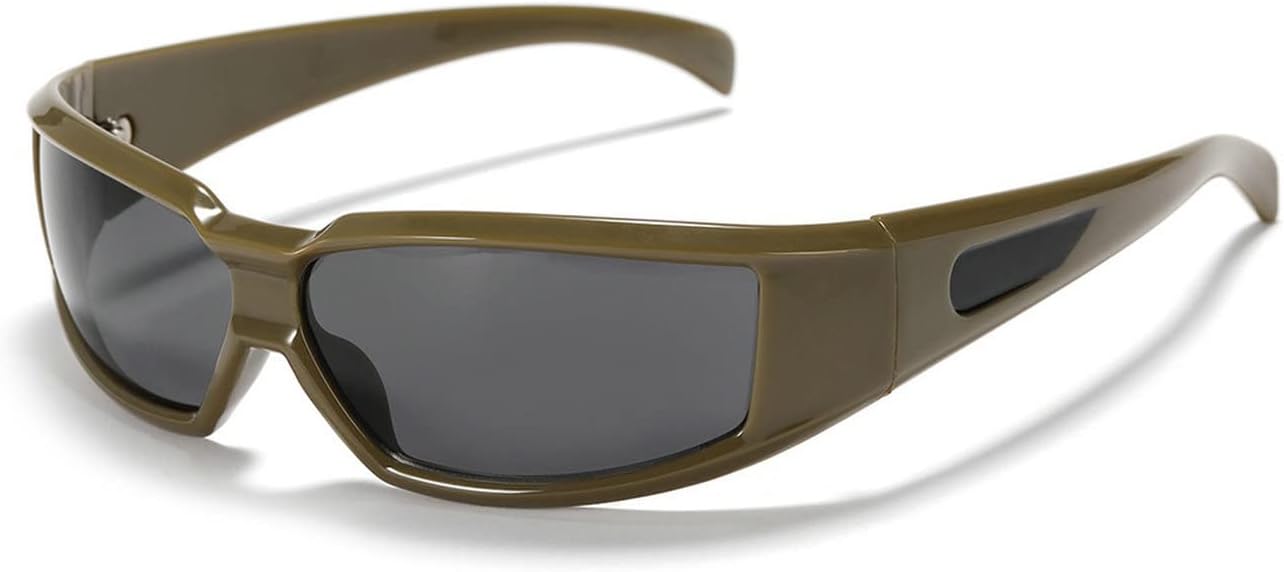 

Laureles Модные солнцезащитные очки в стиле Y2K для женщин, винтажные панк-очки 2022 года, большие солнцезащитные очки для мужчин, стильные очки с защитой от УФ-излучения UV400, Green