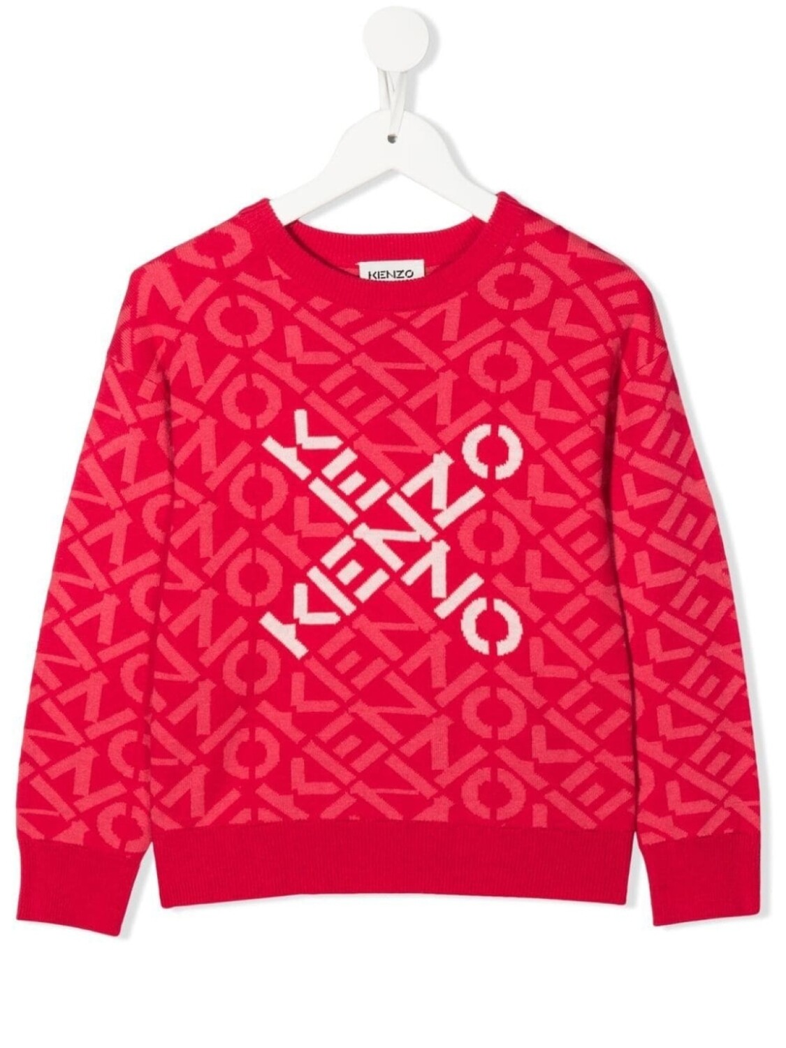 

Kenzo Kids джемпер вязки интарсия с логотипом, розовый