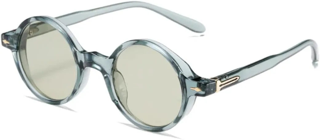 

Модные панк-солнцезащитные очки для женщин, круглые, с винтажными заклепками, мужские солнцезащитные очки с защитой от УФ-излучения UV400 UATXTAU, Light Green Green