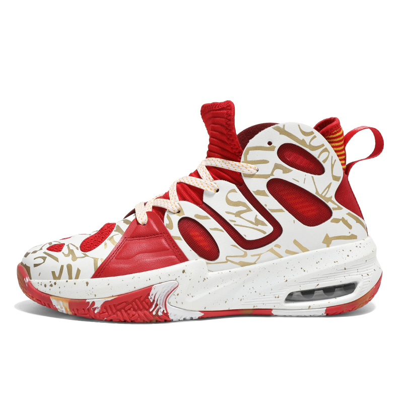 

Против скольжения и износостойкие увеличивающие высоту баскетбольные кроссовки Mid-Top мужские TOMAY, черно-белые