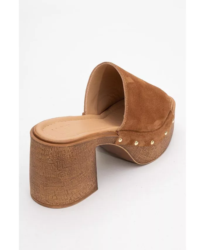 Мюли на платформе из кожи (женские) Forever & Always Shoes, коричневый — фото 4