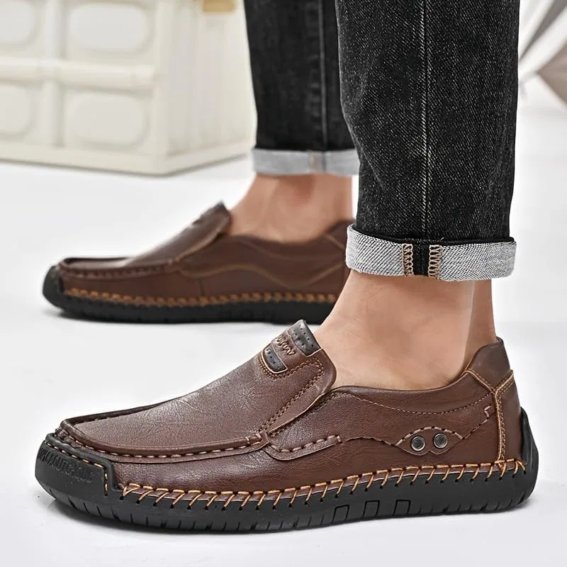 Лоферы мужские, Deep Brown, Casual Shoes, Soft Rubber Soles HoaloX — фото 4